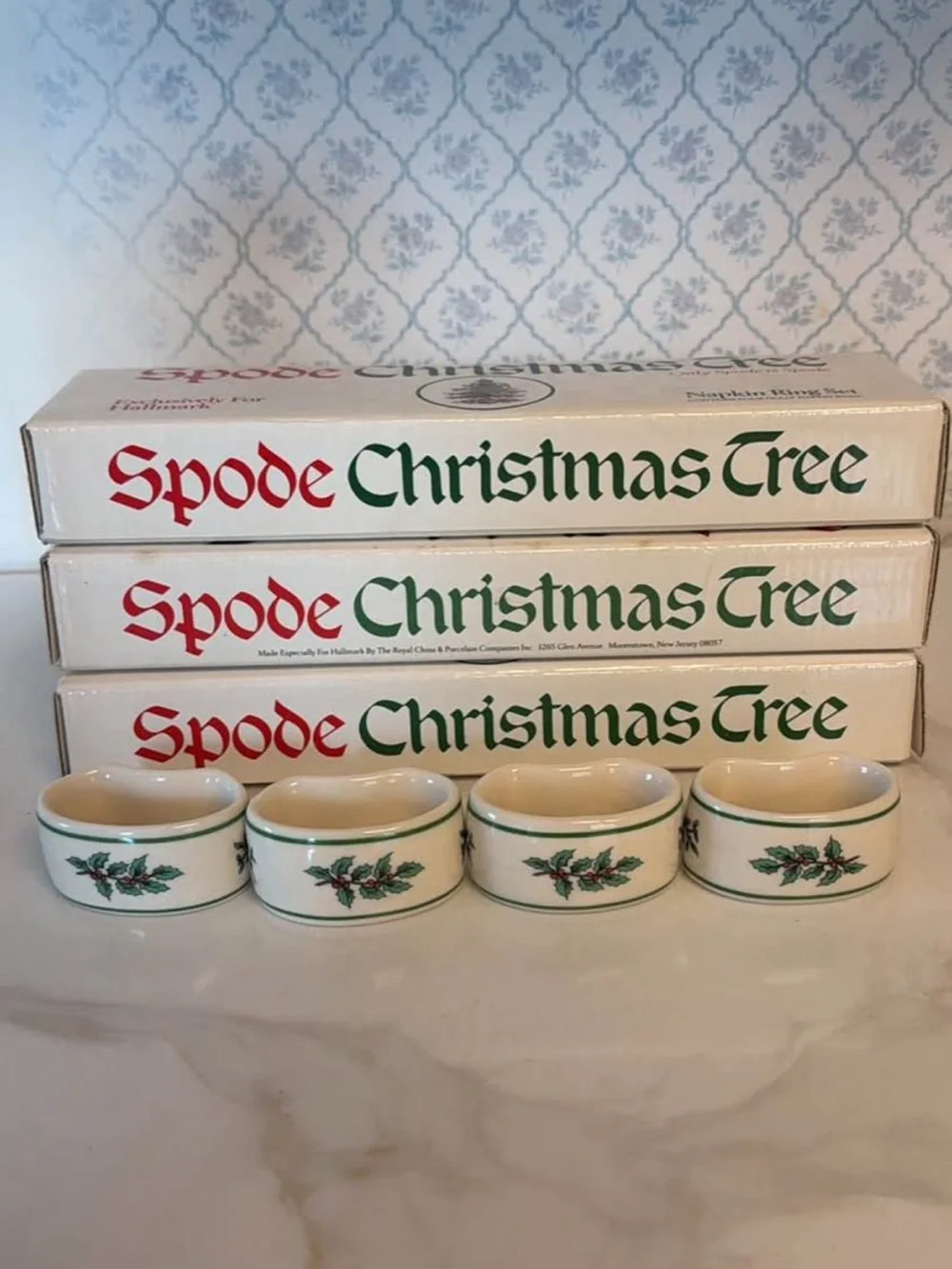 Spode Christmas Tree Ceramic Napkin Rings